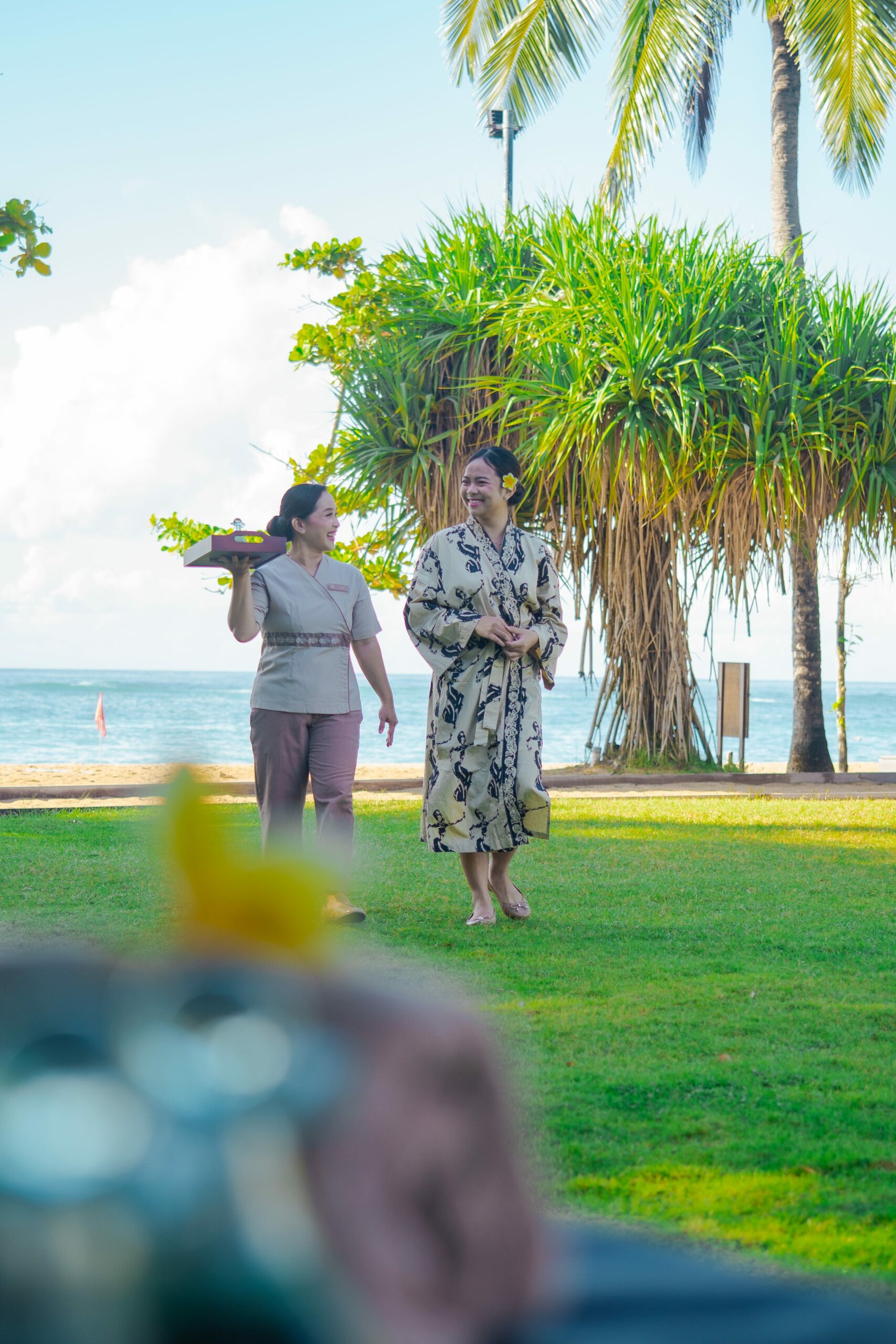 Private outdoor spa gazebo nestled in tropical gardens at THE SPA by Merusaka Nusa Dua